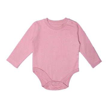 PEACH PLAIN FULL SLEEVES HALF BODY ROMPER